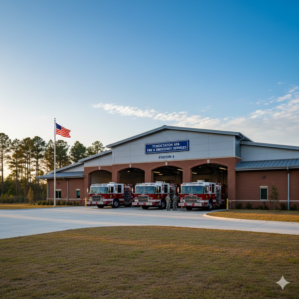 Fire Station #4 at Tyndall Air Force Base was completed with full-time SSHO services by Titan Consultants, ensuring EM 385-1-1 and OSHA