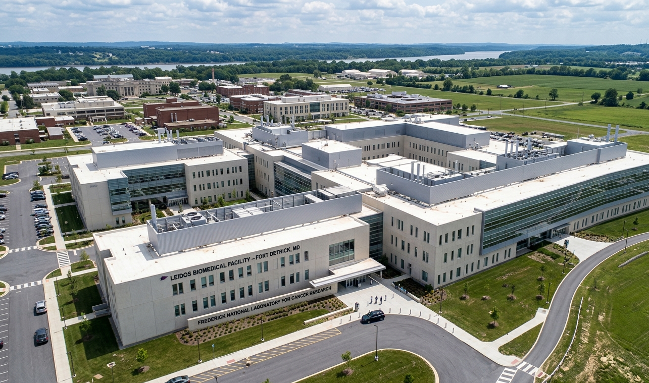 LEIDOS Biomedical Facility Project at Fort Detrick MD. Benchmark Construction QCM services ensuring quality control, compliance, and project completion.