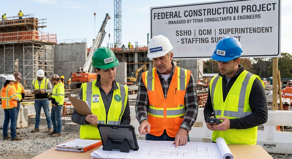 Federal construction management support helps contractors fill staffing gaps for SSHOs, QCMs, and Superintendents. Learn when outside support makes sense.